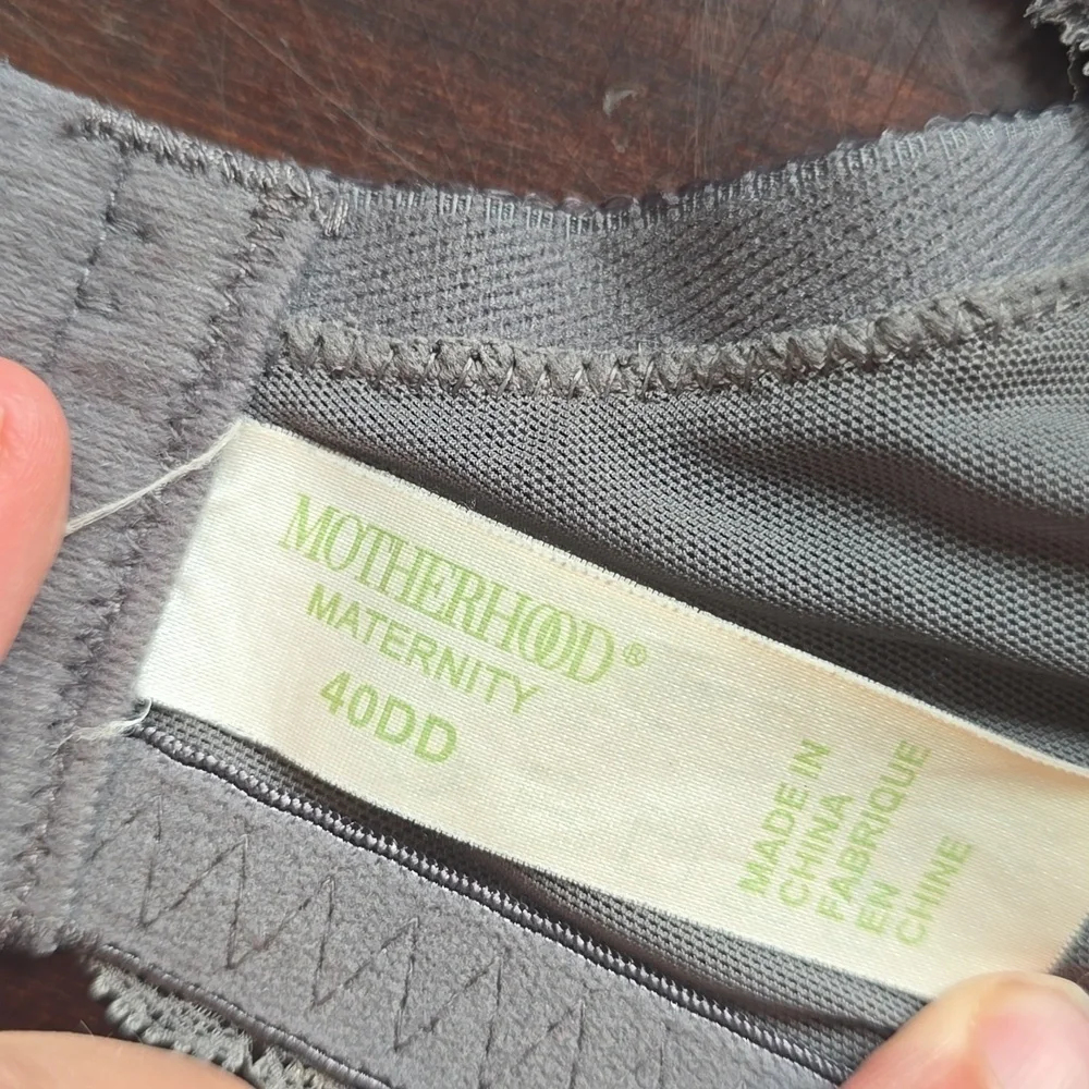Motherhood Gray Padded Bra with Lace Overlay